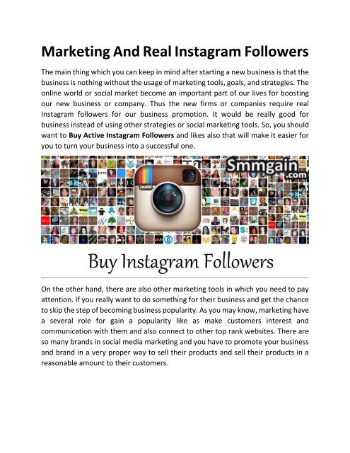 Marketing And Real Instagram Followers