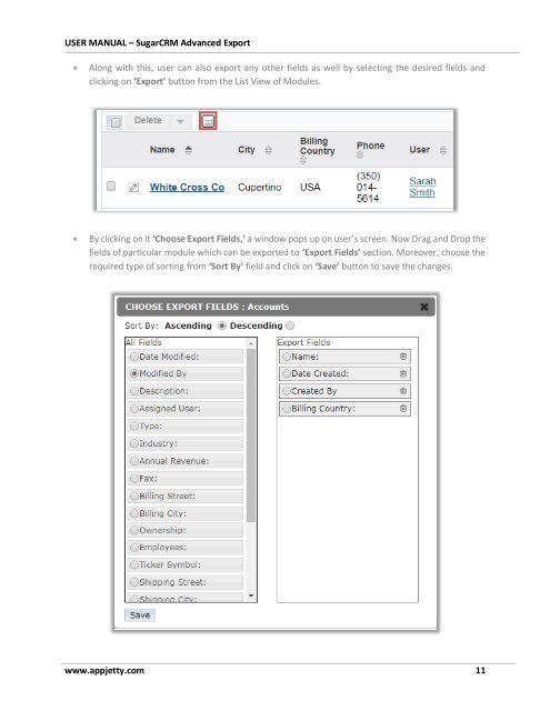 SugarCRM Advanced Export Plugin - AppJetty