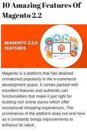 10 Amazing Features Of Magento 2.2 