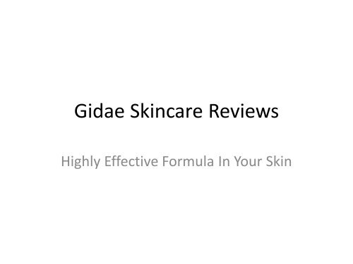 Gidae Skincare Reviews