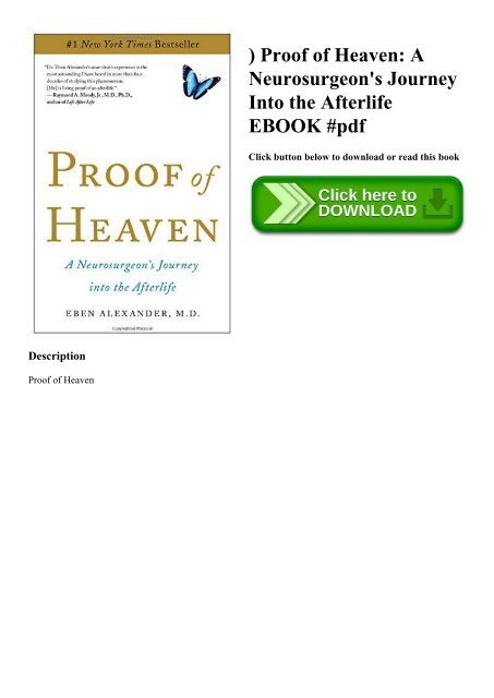 ^DOWNLOAD-PDF) Proof of Heaven A Neurosurgeon's Journey Into the Afterlife EBOOK #pdf