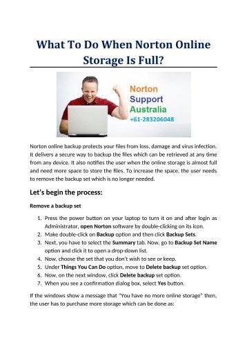 What To Do When Norton Online Storage Is Full