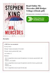 Read Online Mr. Mercedes (Bill Hodges Trilogy) (Ebook pdf)