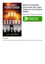 DOWNLOAD FREE One Second After (John Matherson Novel) (Epub Kindle)