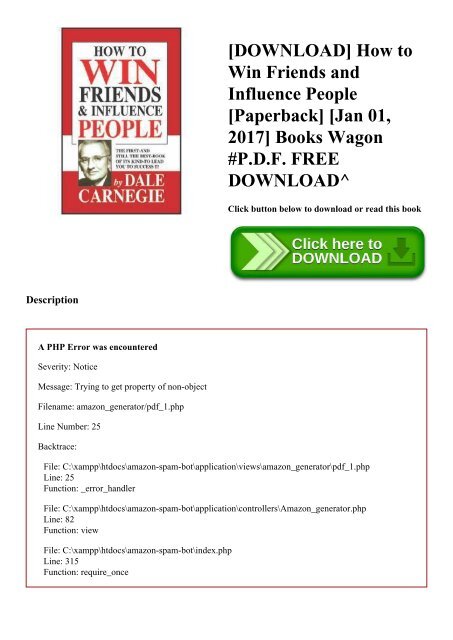[DOWNLOAD] How to Win Friends and Influence People [Paperback] [Jan 01  2017] Books Wagon #P.D.F. FREE DOWNLOAD^