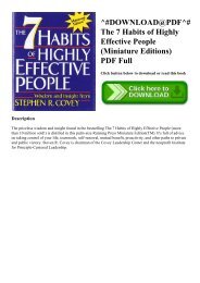 ^#DOWNLOAD@PDF^# The 7 Habits of Highly Effective People (Miniature Editions) PDF Full