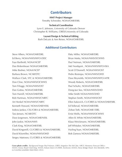 Hydrometeorology Testbed (HMT) Program - NOAA ...