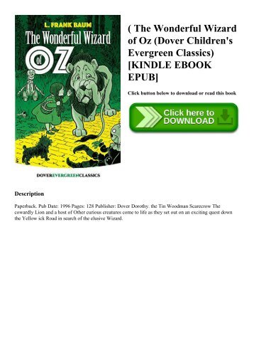 (B.O.O.K.$ The Wonderful Wizard of Oz (Dover Children's Evergreen Classics) [KINDLE EBOOK EPUB]