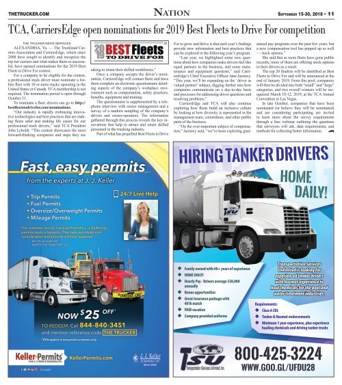 The Trucker Newspaper - September 15, 2018