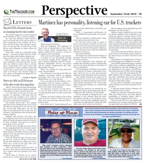 The Trucker Newspaper - September 15, 2018