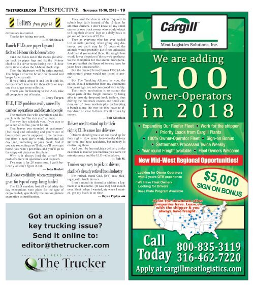 The Trucker Newspaper - September 15, 2018