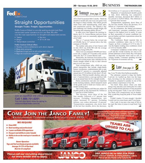 The Trucker Newspaper - September 15, 2018