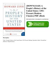 {DOWNLOAD} A People's History of the United States 1492-Present (Modern Classics) PDF eBook