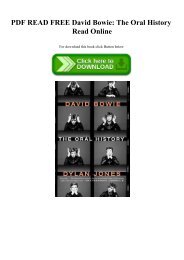 PDF READ FREE David Bowie The Oral History Read Online