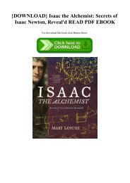 {DOWNLOAD} Isaac the Alchemist Secrets of Isaac Newton  Reveal'd READ PDF EBOOK