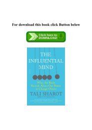 PDF) The Influential Mind What the Brain Reveals About Our Power to Change Others #P.D.F. FREE DOWNLOAD^