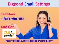 Change Bigpond Email Settings| Use 1-800-980-183 For Assistance