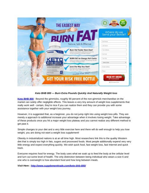 Keto BHB 800 — Burn Extra Pounds Quickly And Naturally Weight loss 