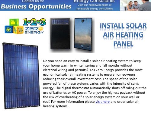 Install Solar Air Heating Panel