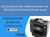 Call Lexmark Printer Helpline Number +61-283173447 And Fixed all Printer Issues