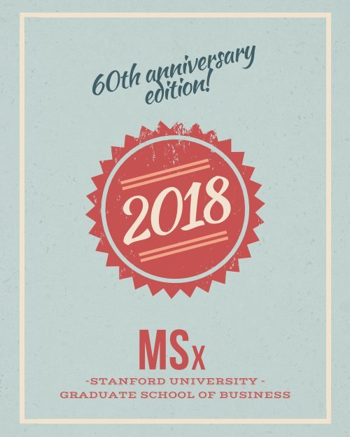 Stanford MSx 2018 Yearbook