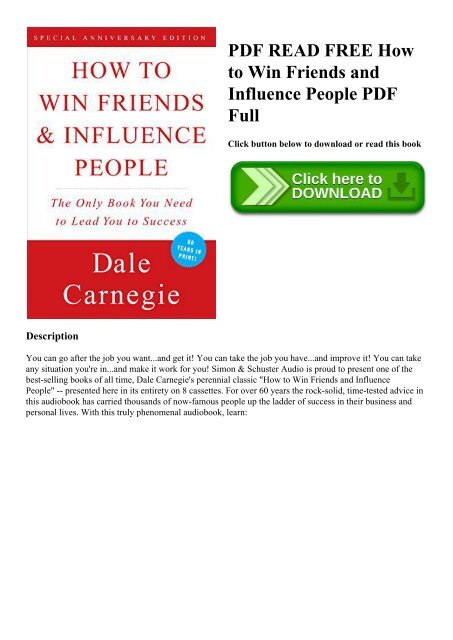 How To Win Friends And Influence People Pdf Download