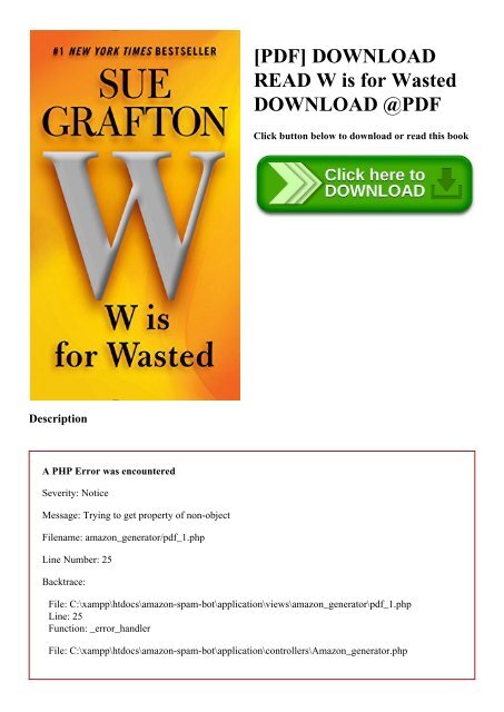 [PDF] DOWNLOAD READ W is for Wasted DOWNLOAD @PDF
