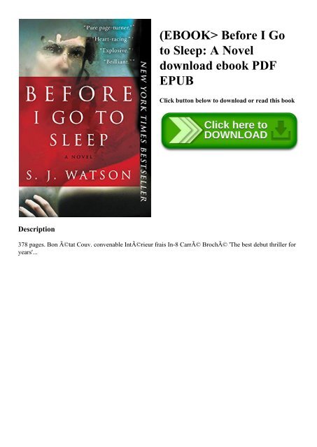 go book pdf before i to sleep
