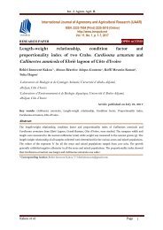 Length-weight relationship, condition factor and proportionality index of two Crabs: Cardisoma armatum and Callinectes amnicola of Ebrié lagoon of Côte d’Ivoire