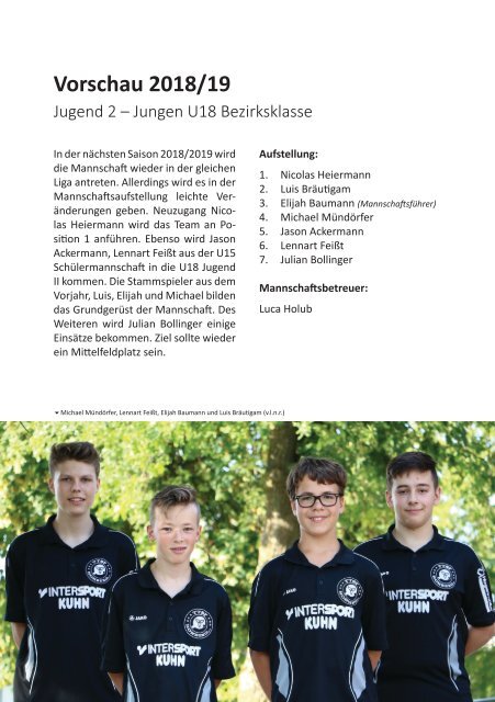 Saisonheft TTSF Hohberg (2018 / 2019)