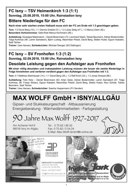 2. Ausgabe Stadionzeitung 2018/19