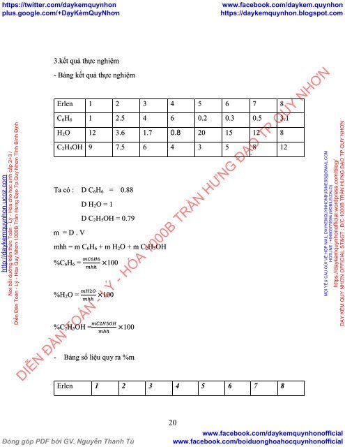 BÁO CÁO THỰC HÀNH MÔN HÓA LÝ ĐẦY ĐỦ CÁC BÀI