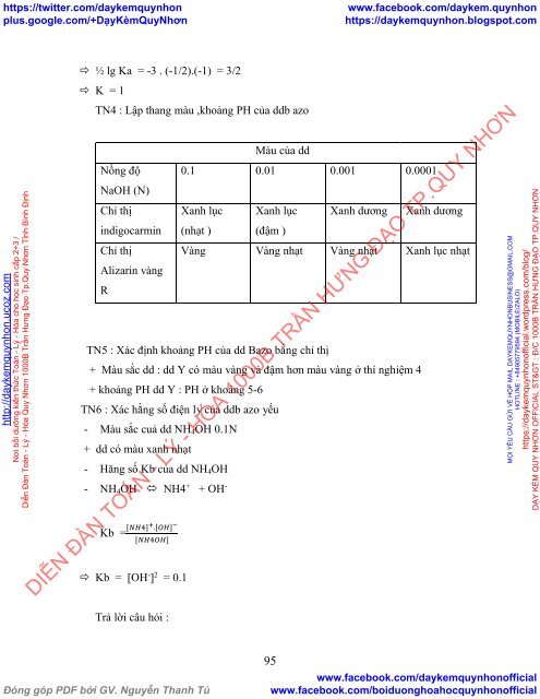 BÁO CÁO THỰC HÀNH MÔN HÓA LÝ ĐẦY ĐỦ CÁC BÀI