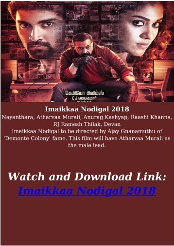 Streaming full Hindi movie Imaikkaa Nodigal 2018 HD-BLURAY FREE