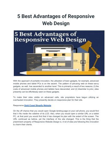 5 Best Advantages of Responsive Web Design