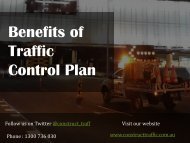 Benefits of Traffic Control Plan