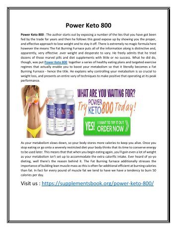 Power Keto 800 - Ultimately Help you in Boosting the Confidence 