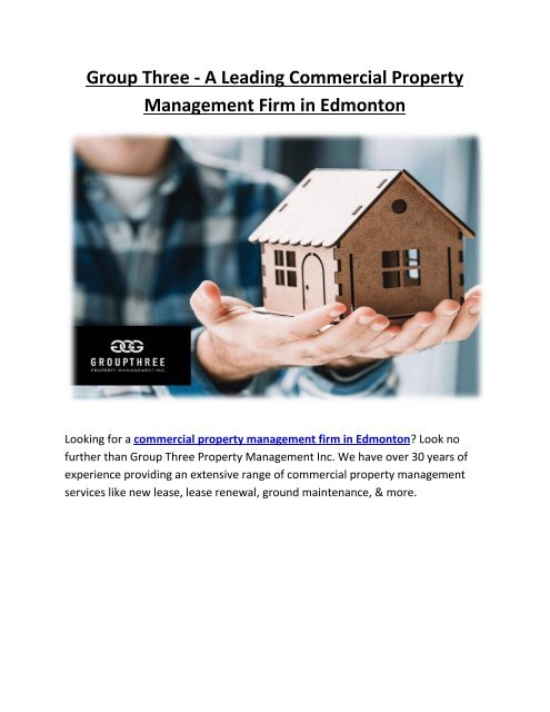 Group Three - A Leading Commercial Property Management Firm in Edmonton