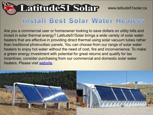 Install Best Solar Water Heaters