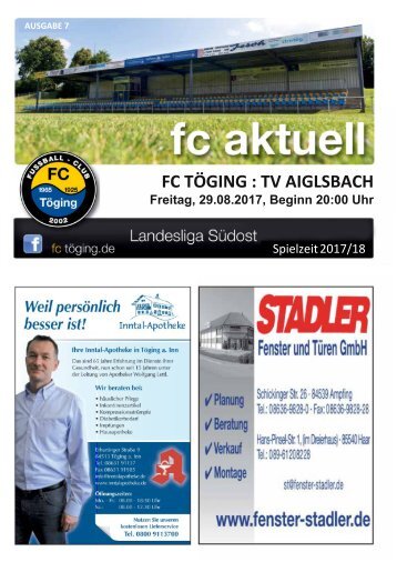 "fc aktuell" Saison 2017-18 Ausgabe 7