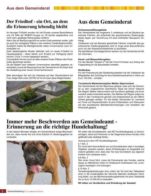 Gemeindezeitung 02/2011 (2,08 MB) - St. Leonhard am Forst