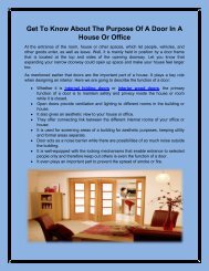 Get To Know About The Function And Purpose Of A Door In A House Or Office