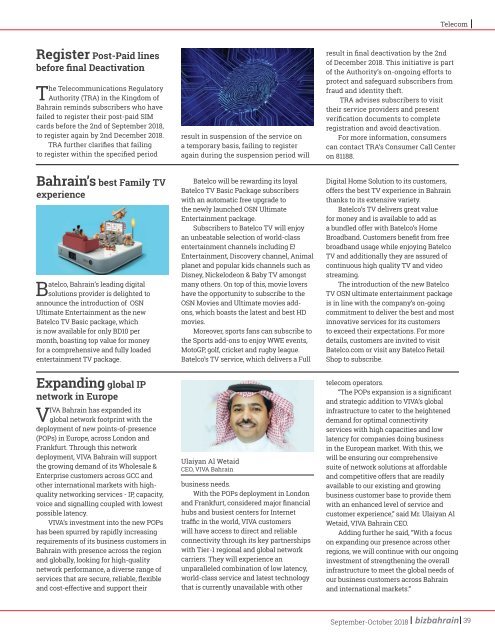 BizBahrain Magazine Sep-Oct 2018