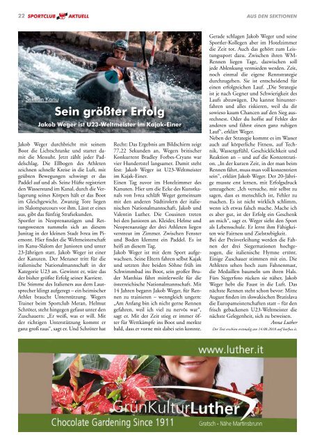 Sportclub Aktuell - Ausgabe September 2018