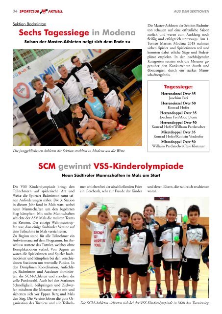 Sportclub Aktuell - Ausgabe September 2018