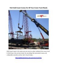 Visit Gold Coast Cranes for All Your Crane Truck Needs