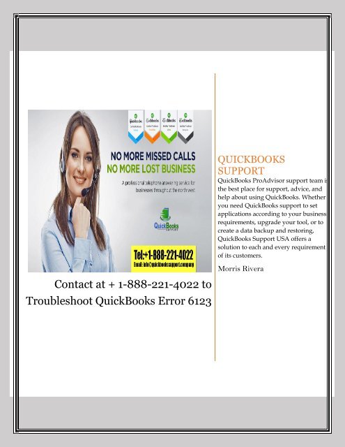 Contact at + 1-888-221-4022 to Troubleshoot QuickBooks Error 6123