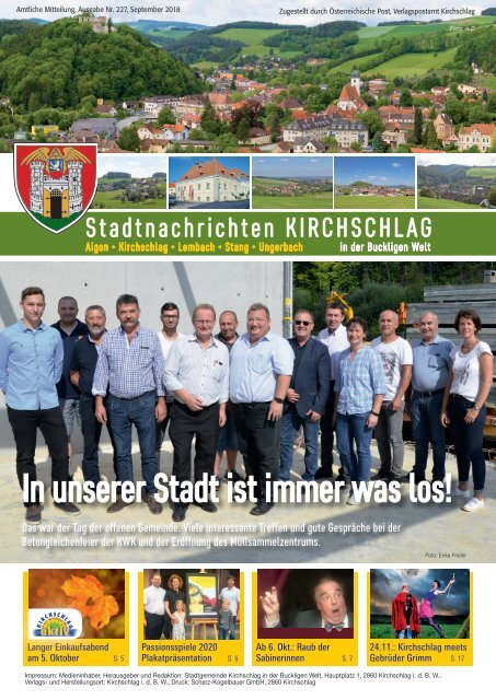 Stadtnachrichten Kirchschlag Ausgabe 227 September 2018