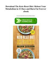 Download The Keto Reset Diet Reboot Your Metabolism in 21 Days and Burn Fat Forever ebook