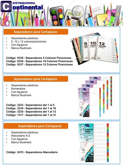 Catalogo Continental 2018 - Escolar